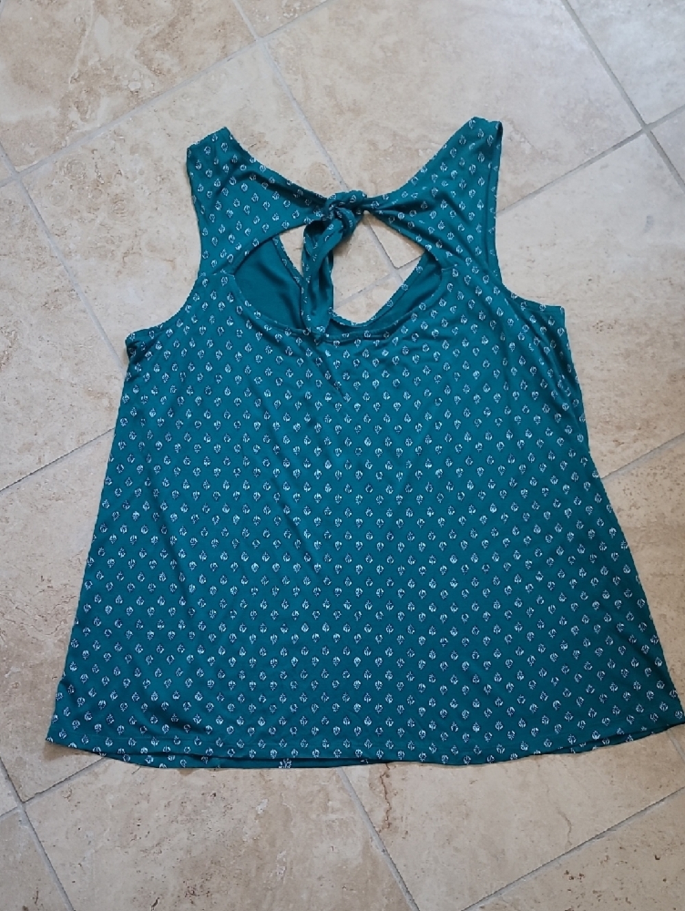 Old Navy Teal Floral Print Tank Top - Picture 10 of 11